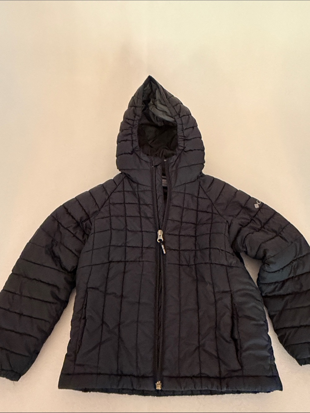 Columbia Kids Black Hooded Quilted Puffer Coat